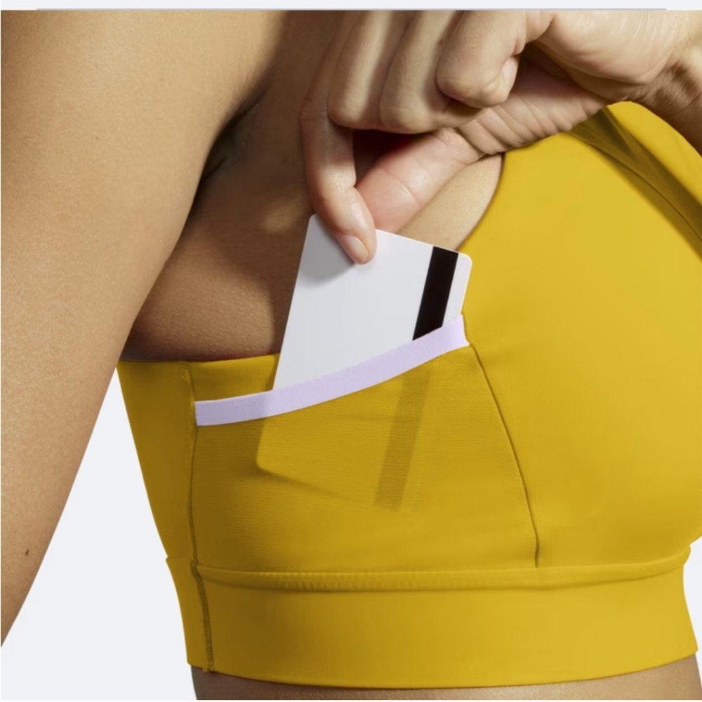 Brooks Sports Bra 36DD - 36E Drive Three-Pocket Run - Golden Hour Violet - Picture 10 of 13